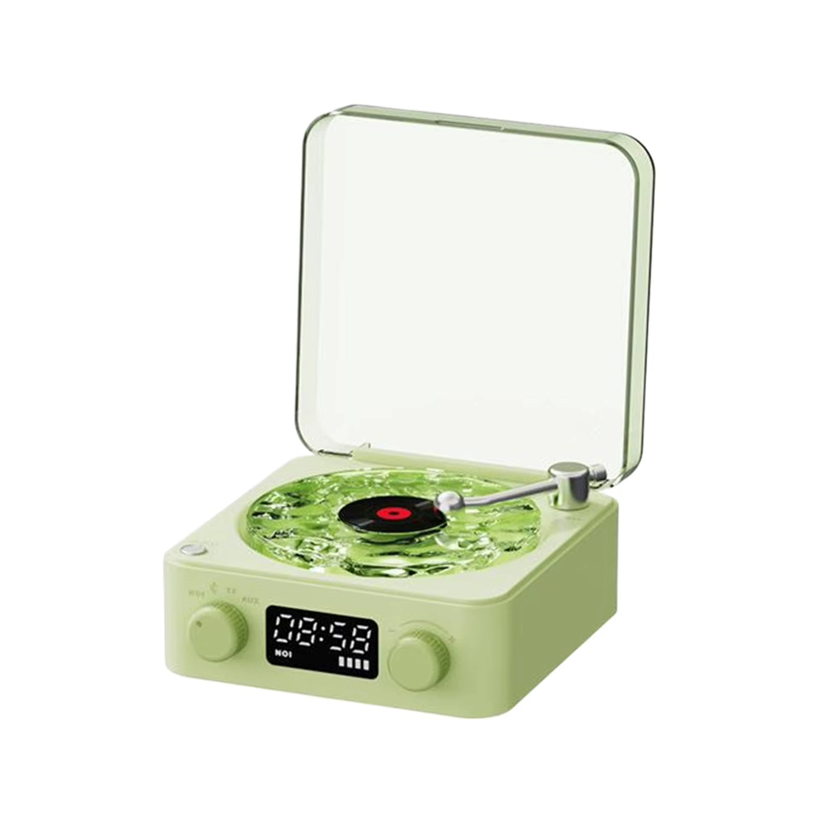 Vinyl Player Bluetooth Speaker with White Noise Retro Turntable Speaker Sleep Aid Speaker with RGB Light