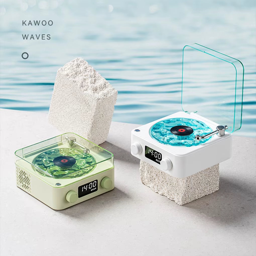 Vinyl Player Bluetooth Speaker with White Noise Retro Turntable Speaker Sleep Aid Speaker with RGB Light