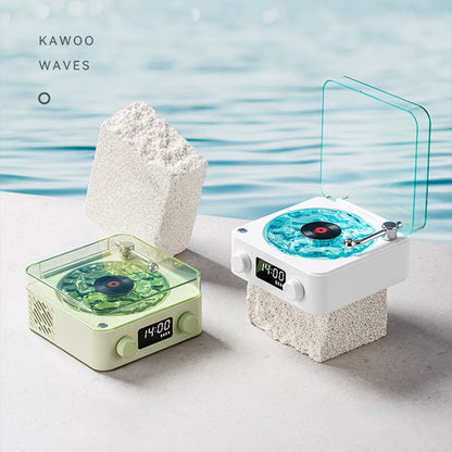 Vinyl Player Bluetooth Speaker with White Noise Retro Turntable Speaker Sleep Aid Speaker with RGB Light