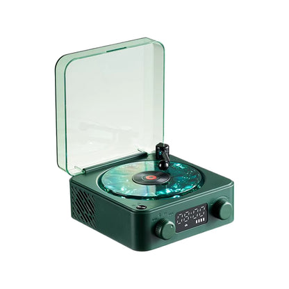 Vinyl Player Bluetooth Speaker with White Noise Retro Turntable Speaker Sleep Aid Speaker with RGB Light